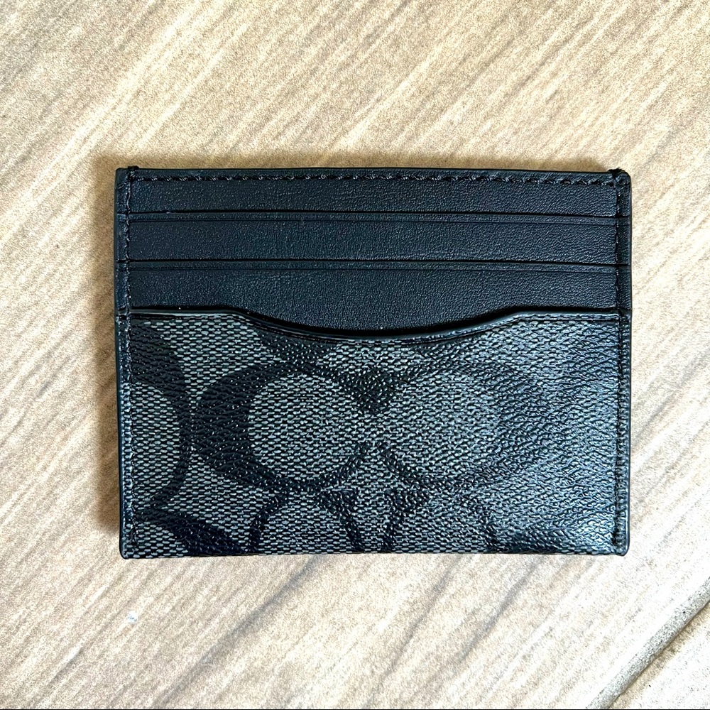 Coach Black Signature Card Case